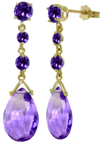 13.2 Carat 14K Solid White Gold Beginning In October Amethyst Earrings