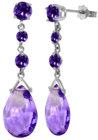 13.2 Carat 14K Solid Yellow Gold Bold View Amethyst Earrings