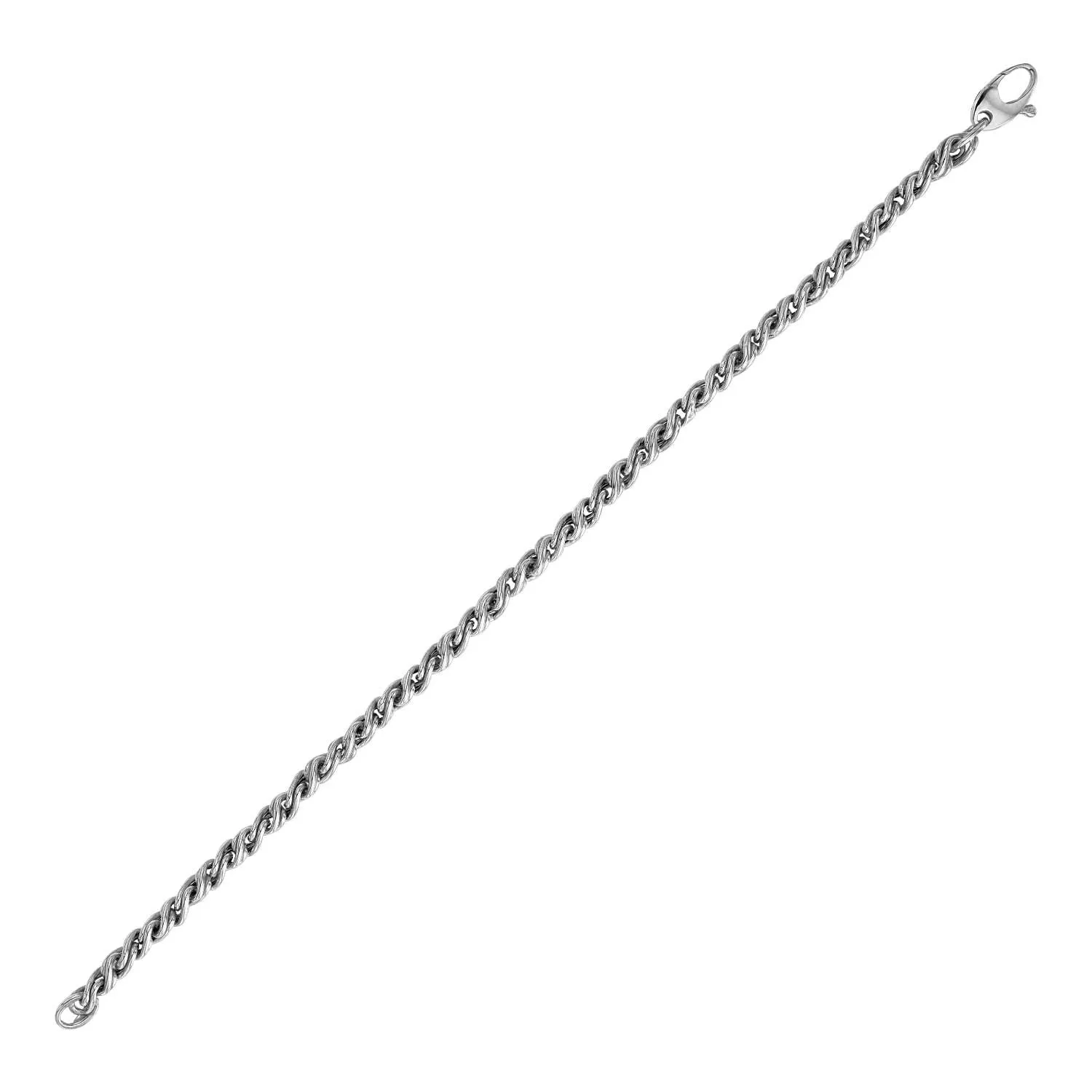 14k White Gold 7 1/2 inch Braid Link Bracelet