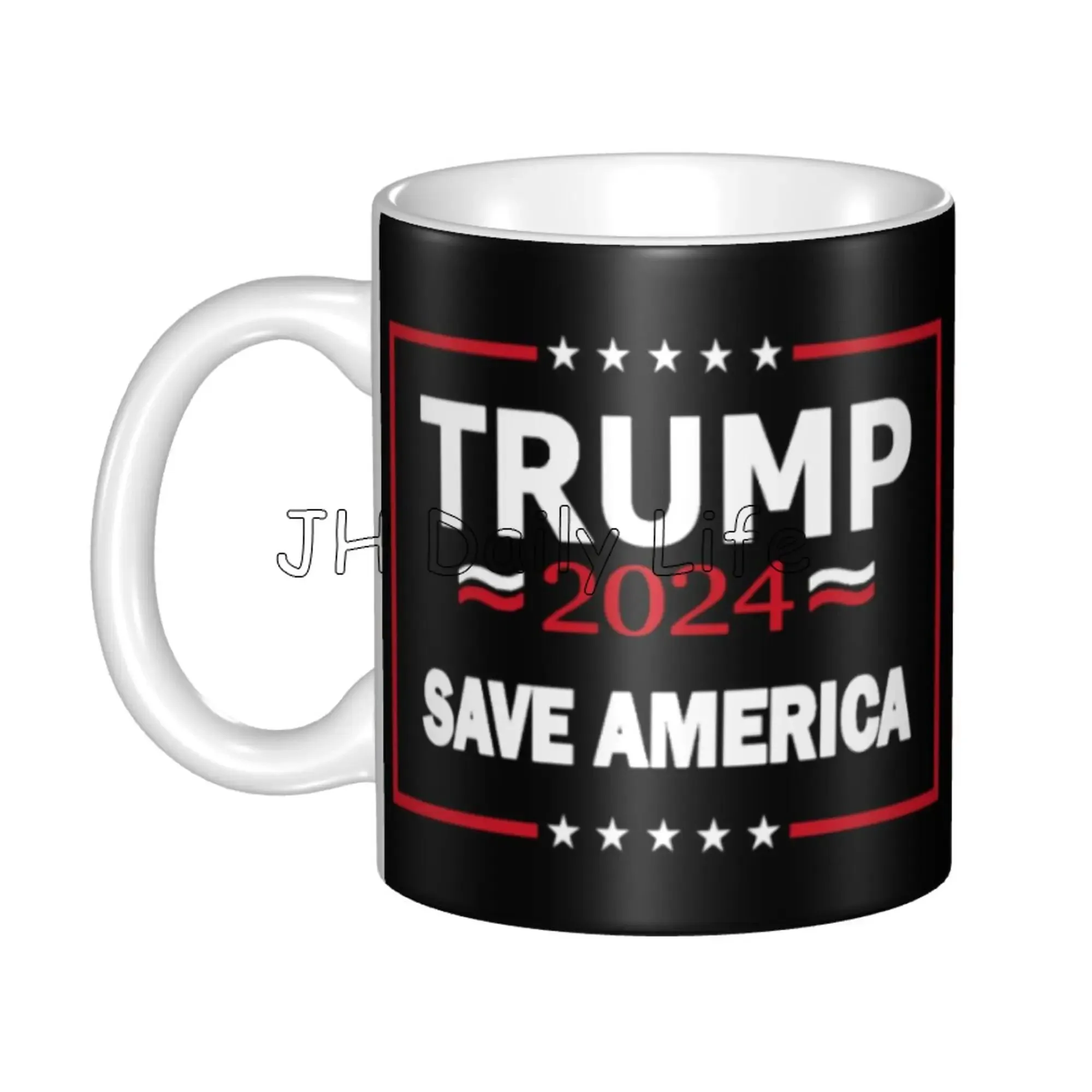 2024 Trump Save America Again Coffee Mug White Ceramic Cup 11 Oz Personalized Tea Milk Cup Creative Gift