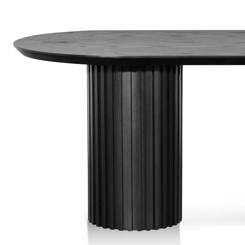 2.2m Wooden Dining Table - Black Oak