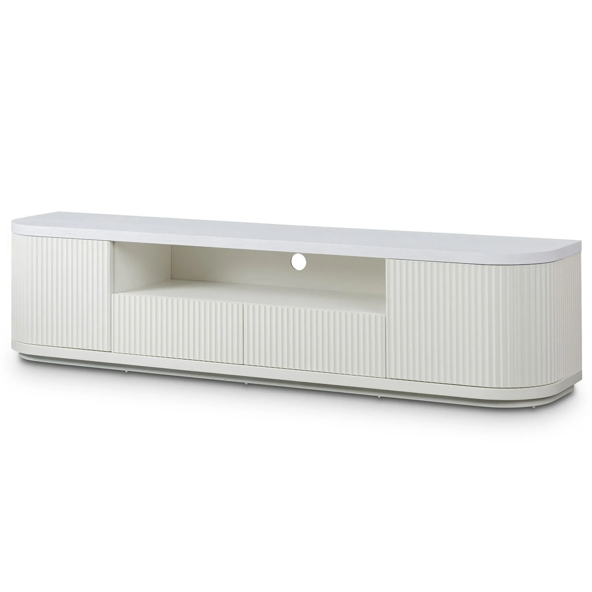 2m Veneer Top Entertainment TV Unit - Two Tone White