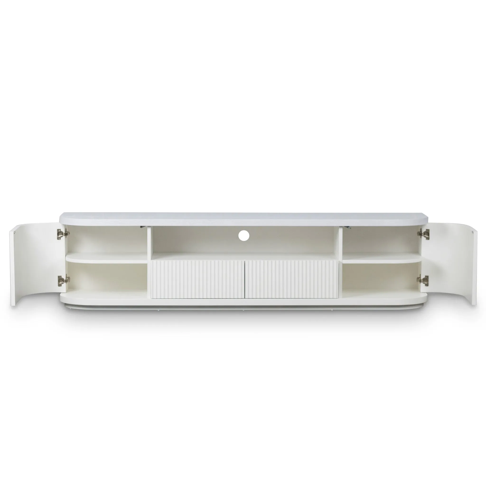 2m Veneer Top Entertainment TV Unit - Two Tone White