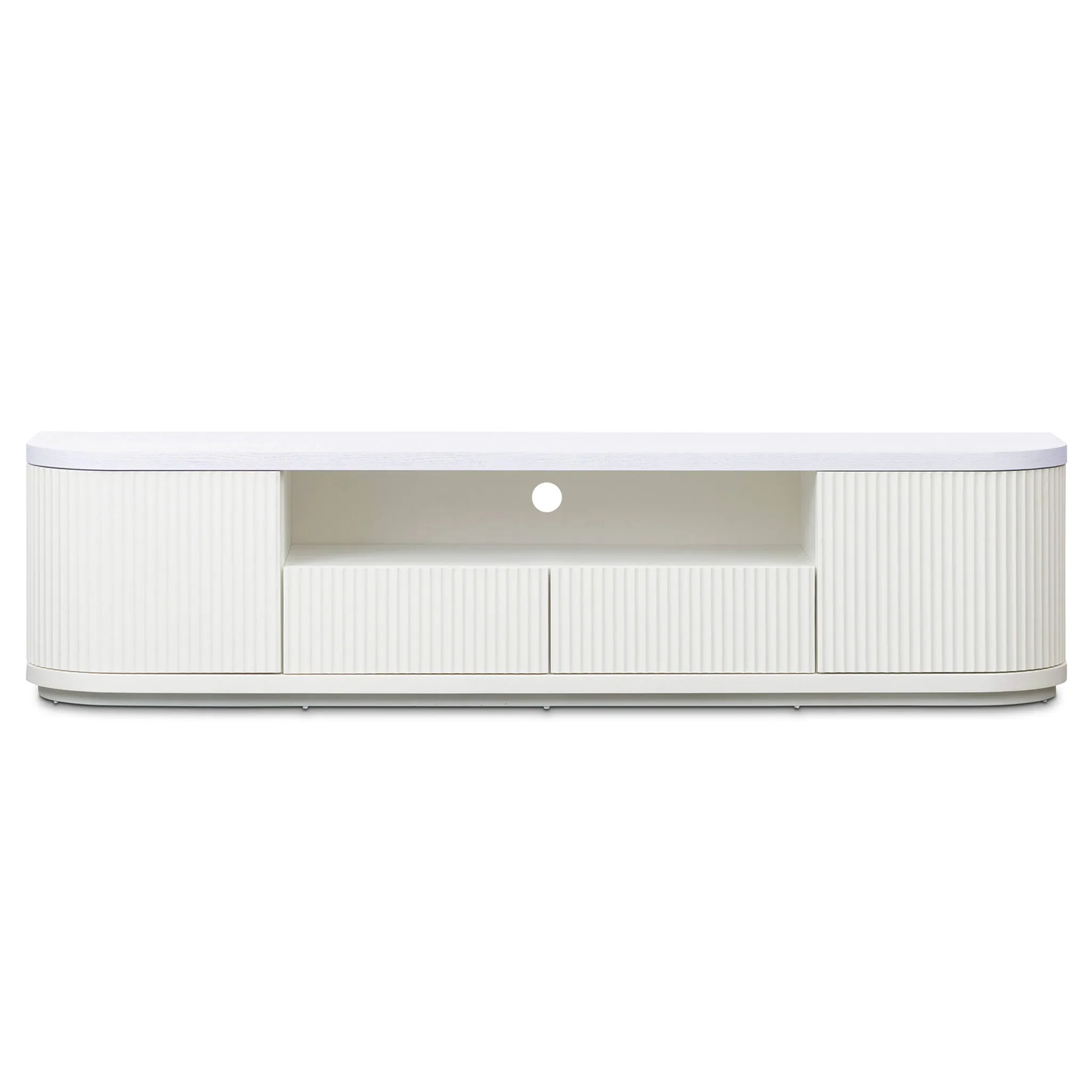 2m Veneer Top Entertainment TV Unit - Two Tone White