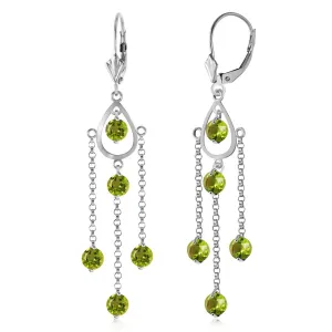 3 Carat 14K Solid White Gold Washington Square Peridot Earrings