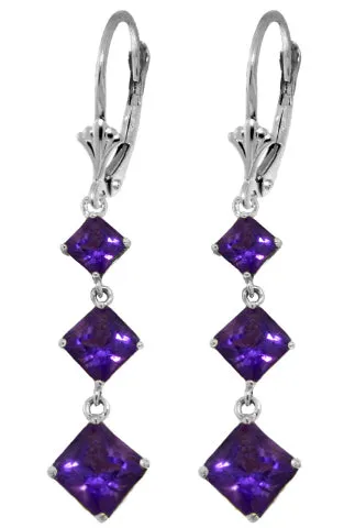 4.79 Carat 14K Solid Yellow Gold Chandelier Earrings Amethyst