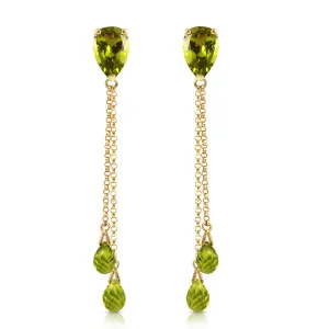 7.5 Carat 14K Solid Yellow Gold Eloquence Peridot Earrings