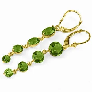 7.8 Carat 14K Solid Yellow Gold Drizzle Peridot Earrings