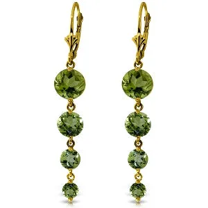 7.8 Carat 14K Solid Yellow Gold Drizzle Peridot Earrings