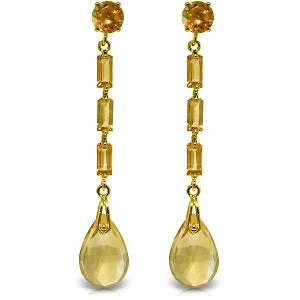 8.6 Carat 14K Solid Yellow Gold Boheme Citrine Earrings