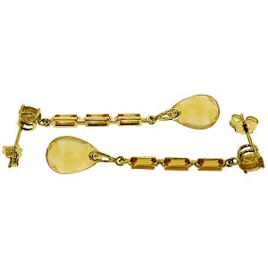 8.6 Carat 14K Solid Yellow Gold Boheme Citrine Earrings