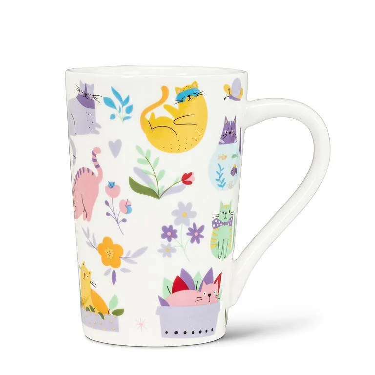 Abbott Ceramic Mug 14oz Cats & Flowers (Ó)