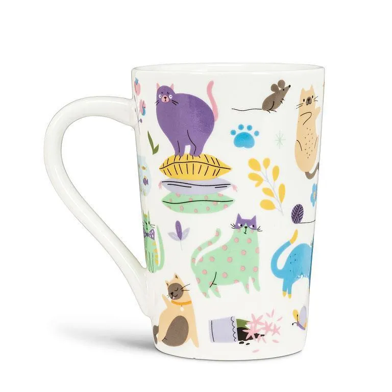 Abbott Ceramic Mug 14oz Cats & Flowers (Ó)