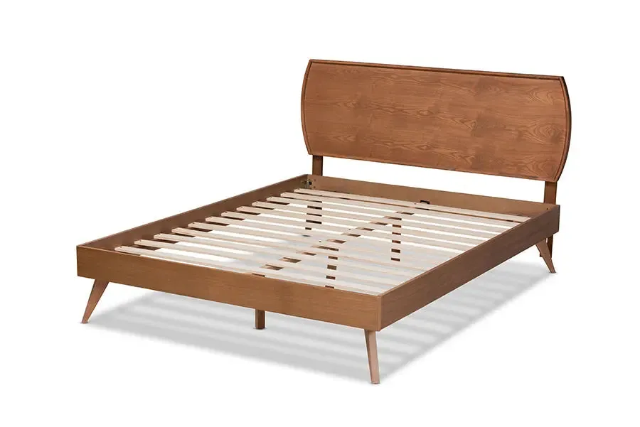 Adelaide Walnut Brown Finished Wood Platform Bed (Full)