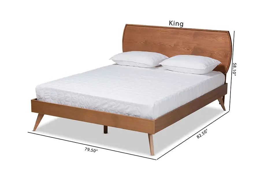 Adelaide Walnut Brown Finished Wood Platform Bed (Full)