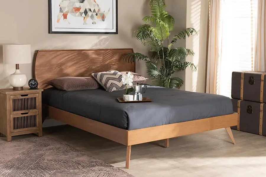 Adelaide Walnut Brown Finished Wood Platform Bed (Full)