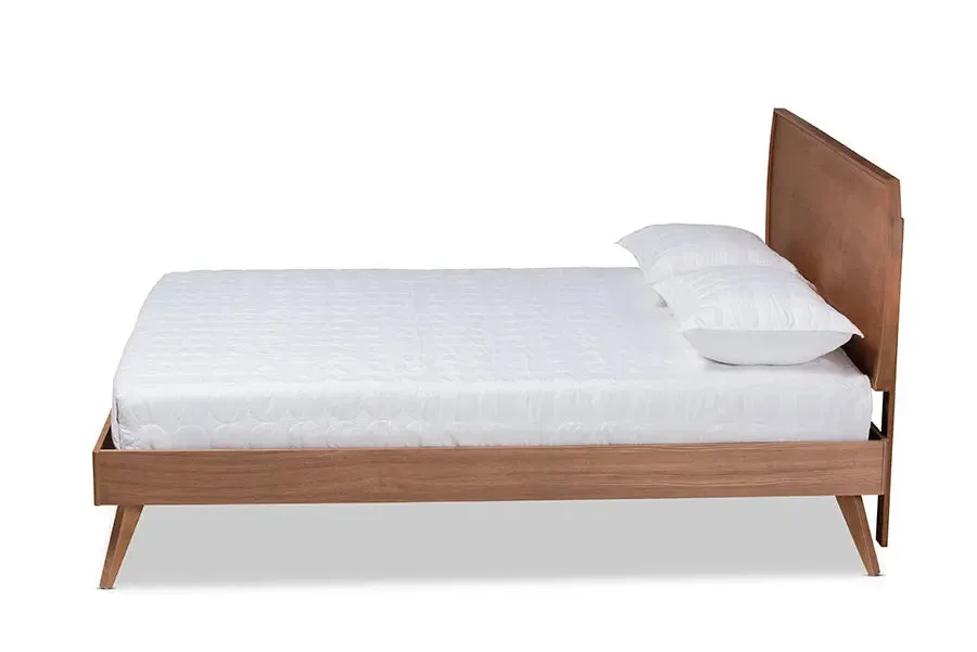 Adelaide Walnut Brown Finished Wood Platform Bed (Full)