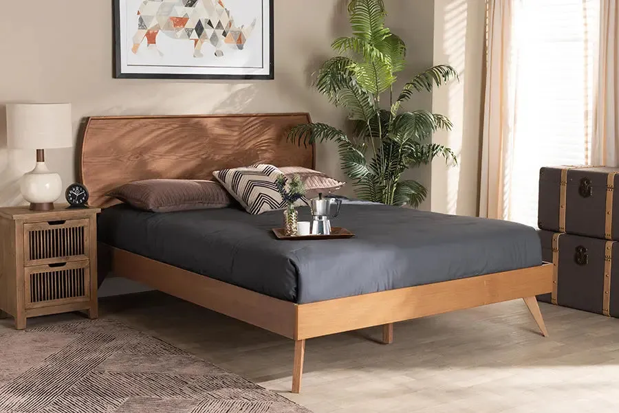 Adelaide Walnut Brown Finished Wood Platform Bed (King)