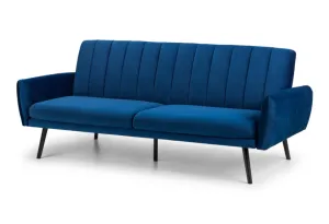 Afina Blue Velvet Sofabed by Julian Bowen