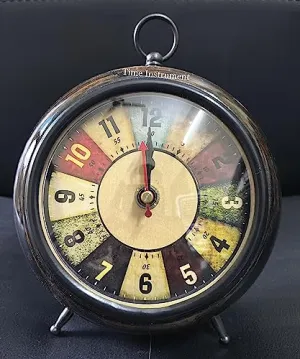 AHSKY Time Instruments Table Clock Wooden Antique Colours Numbers Beautiful