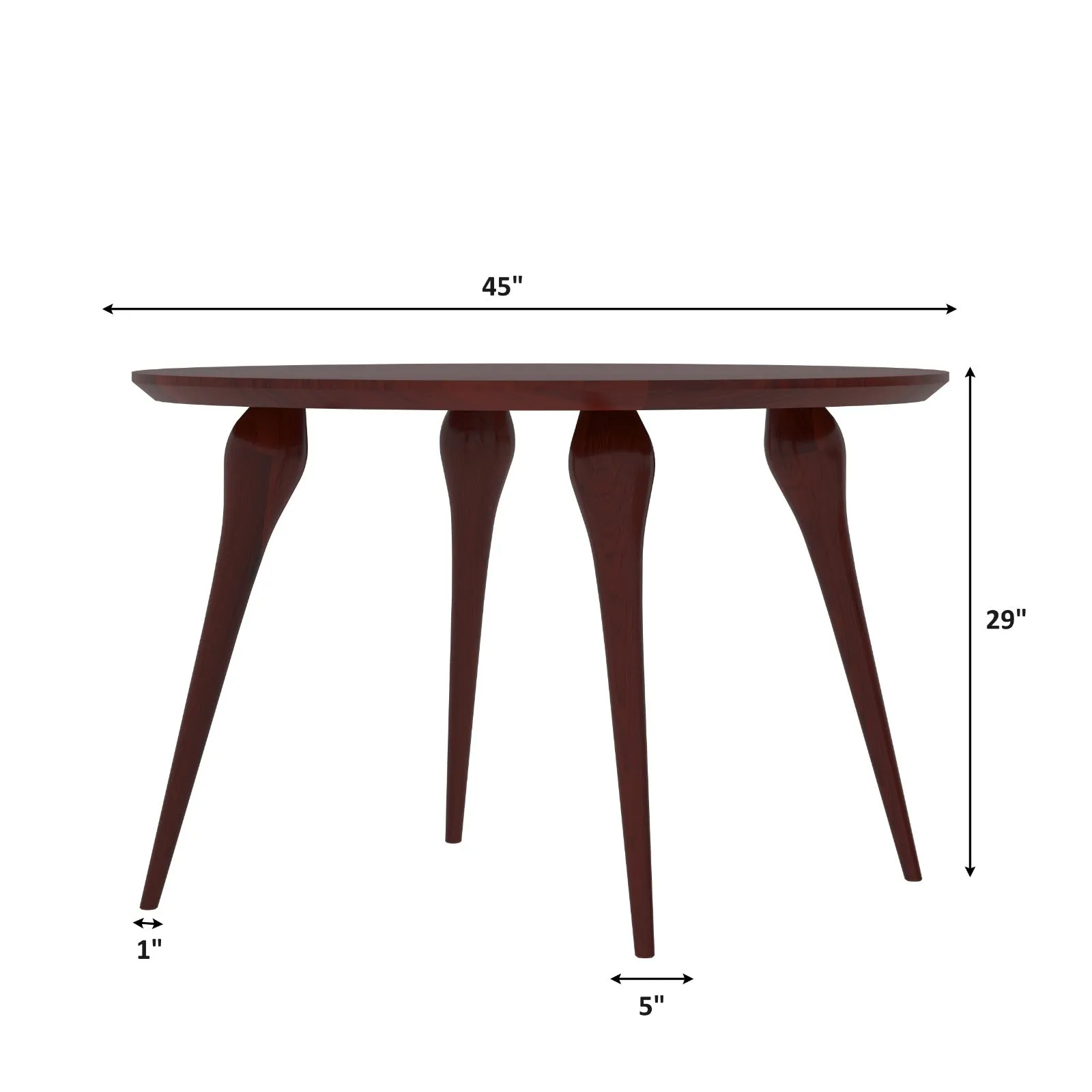 Airvek Round Top Mahogany Finished Handmade Wooden Dining Table