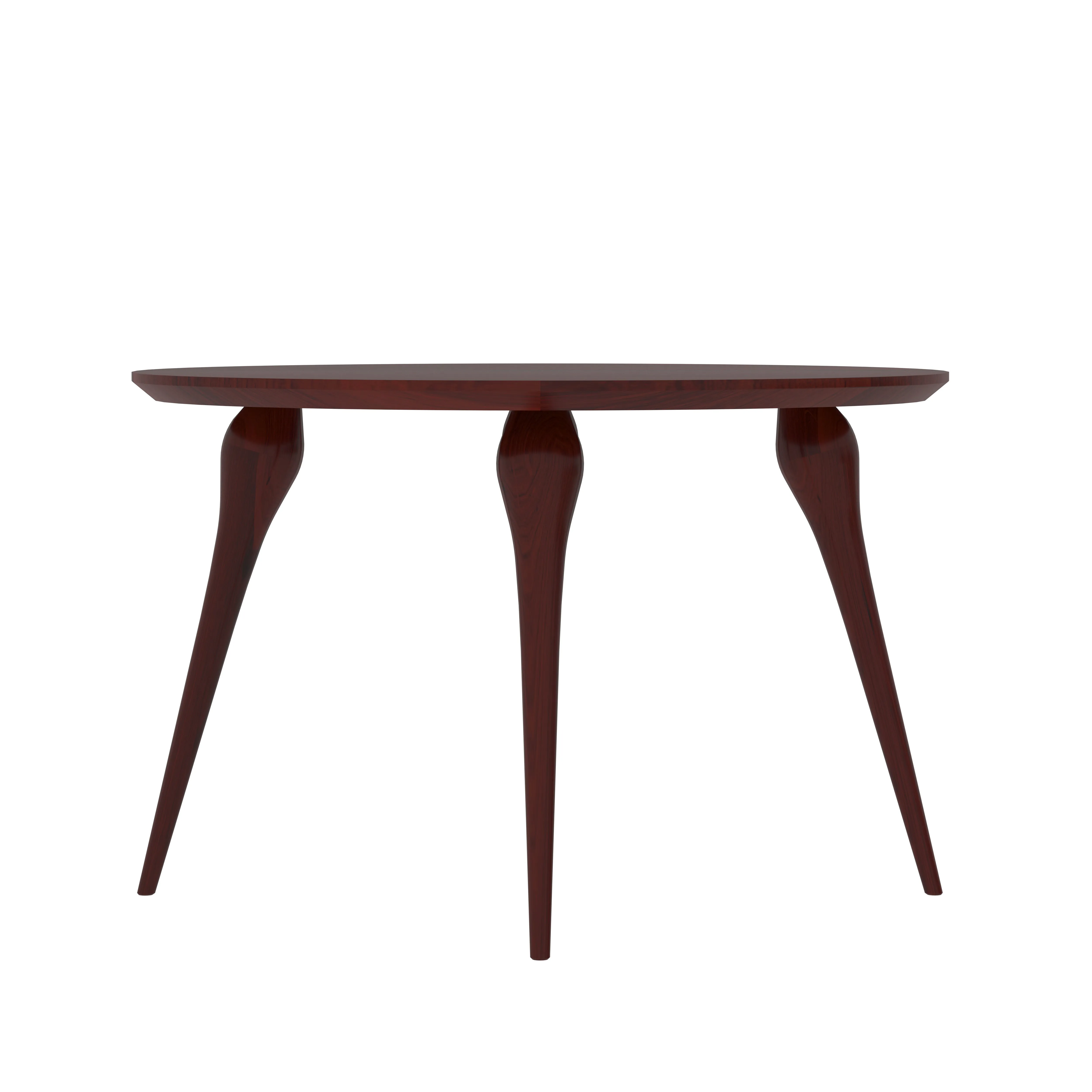 Airvek Round Top Mahogany Finished Handmade Wooden Dining Table