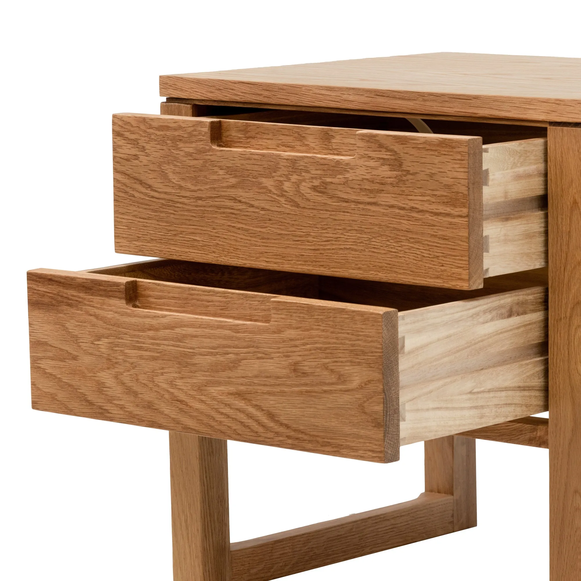 Alfred 2 Drawer Wooden Bedside Table - Natural Oak