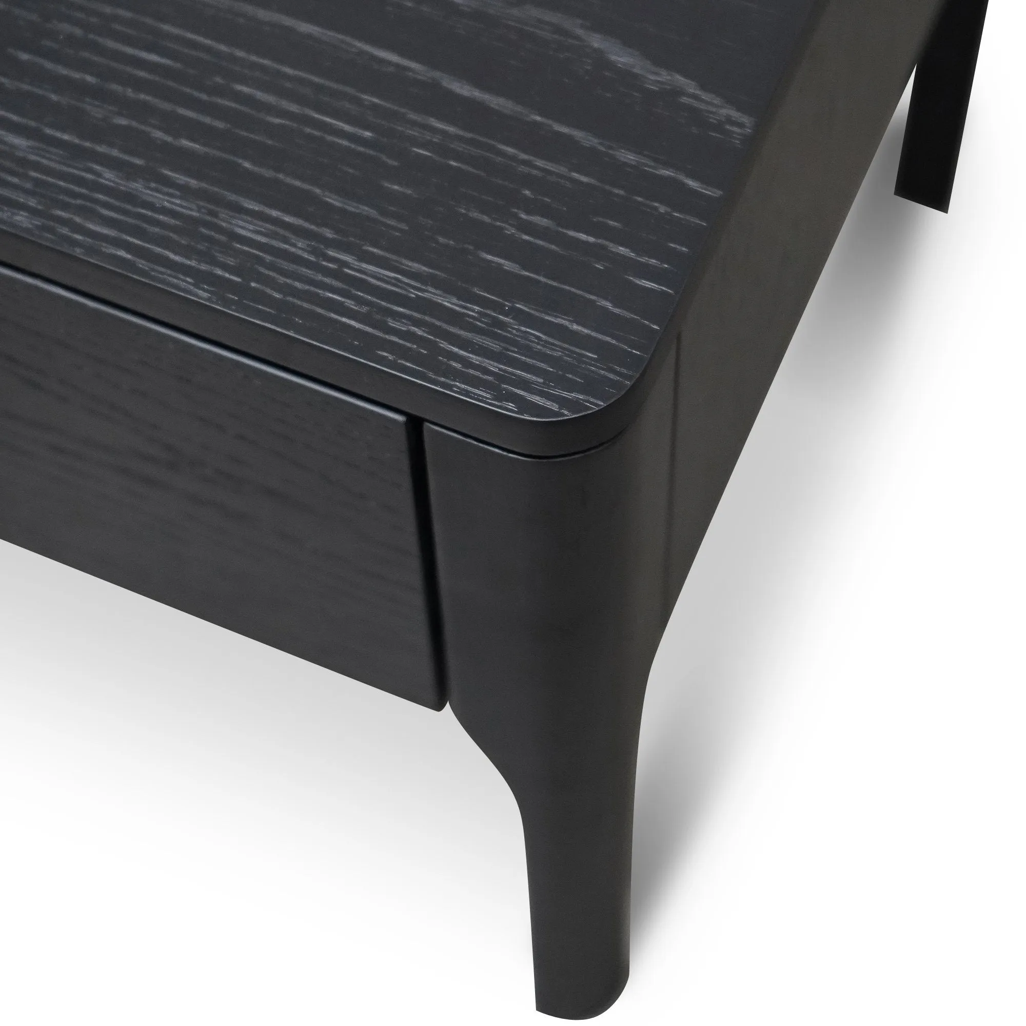 Allison Wooden Bedside Table - Black