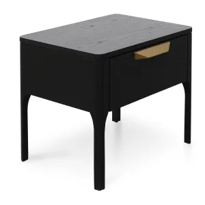 Allison Wooden Bedside Table - Black