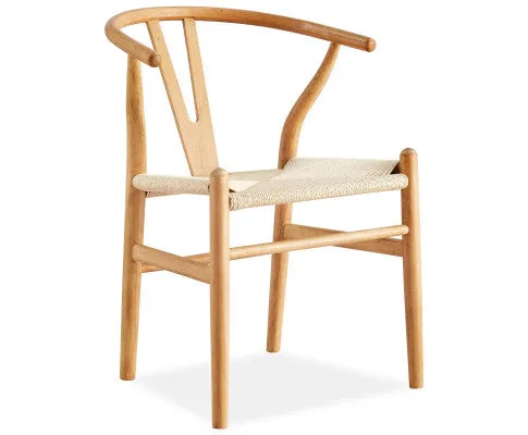 Anemone Set of 6 Wishbone Dining Chair Beech Timber Replica Hans Wenger Natural