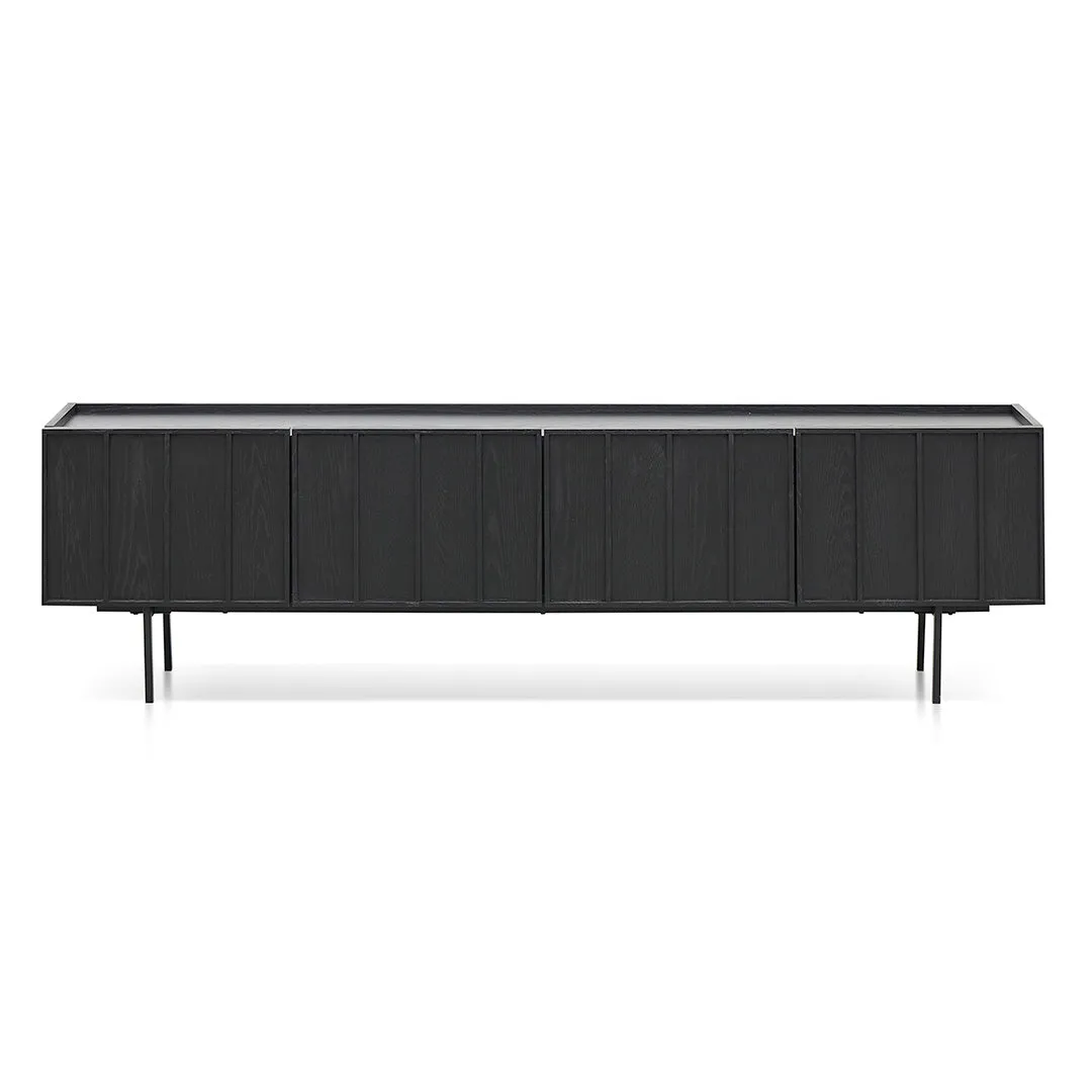 Aniya 2m Wooden TV Entertainment Unit - Full Black