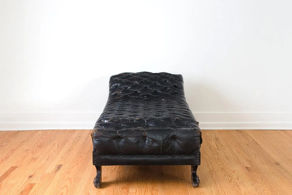 Antique Leather Chaise