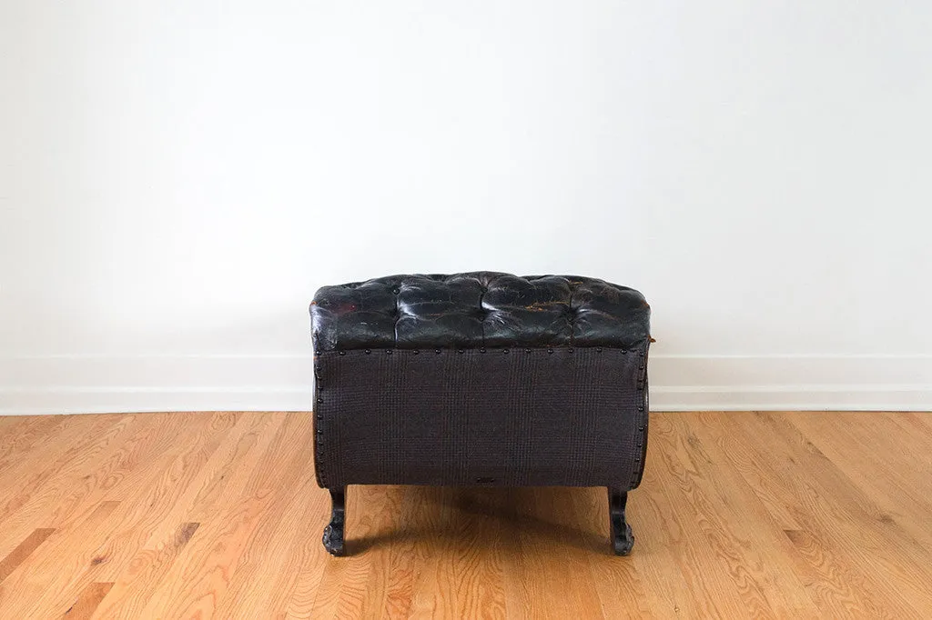 Antique Leather Chaise