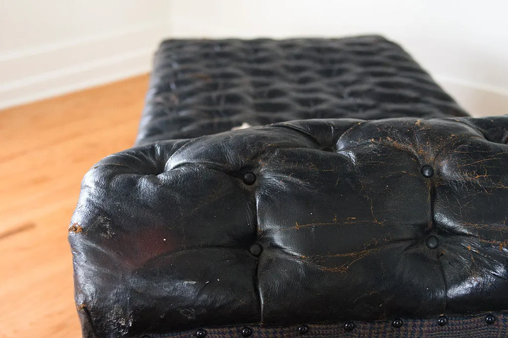 Antique Leather Chaise