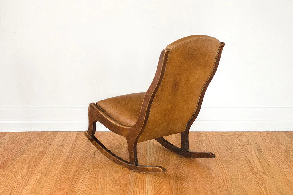 Antique Leather Rocker