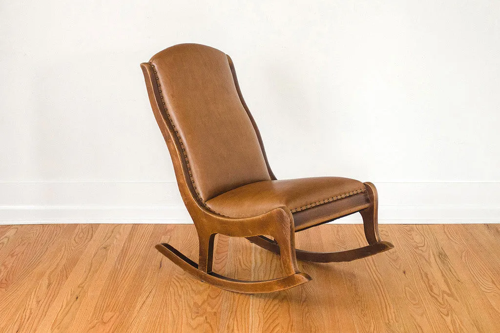 Antique Leather Rocker