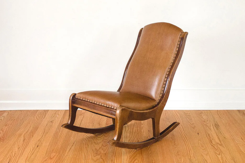 Antique Leather Rocker