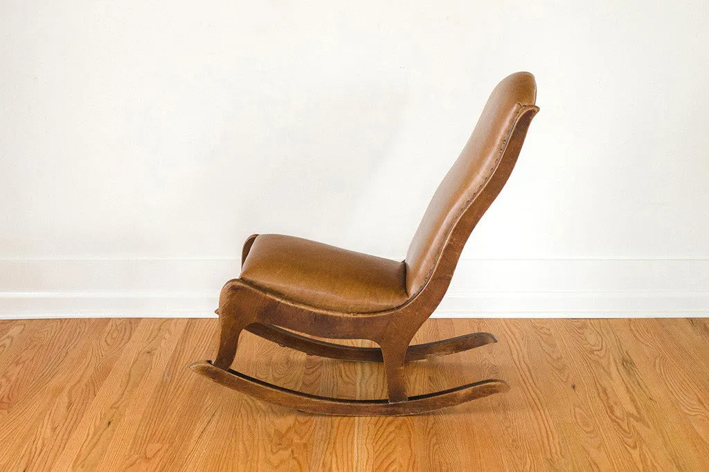 Antique Leather Rocker