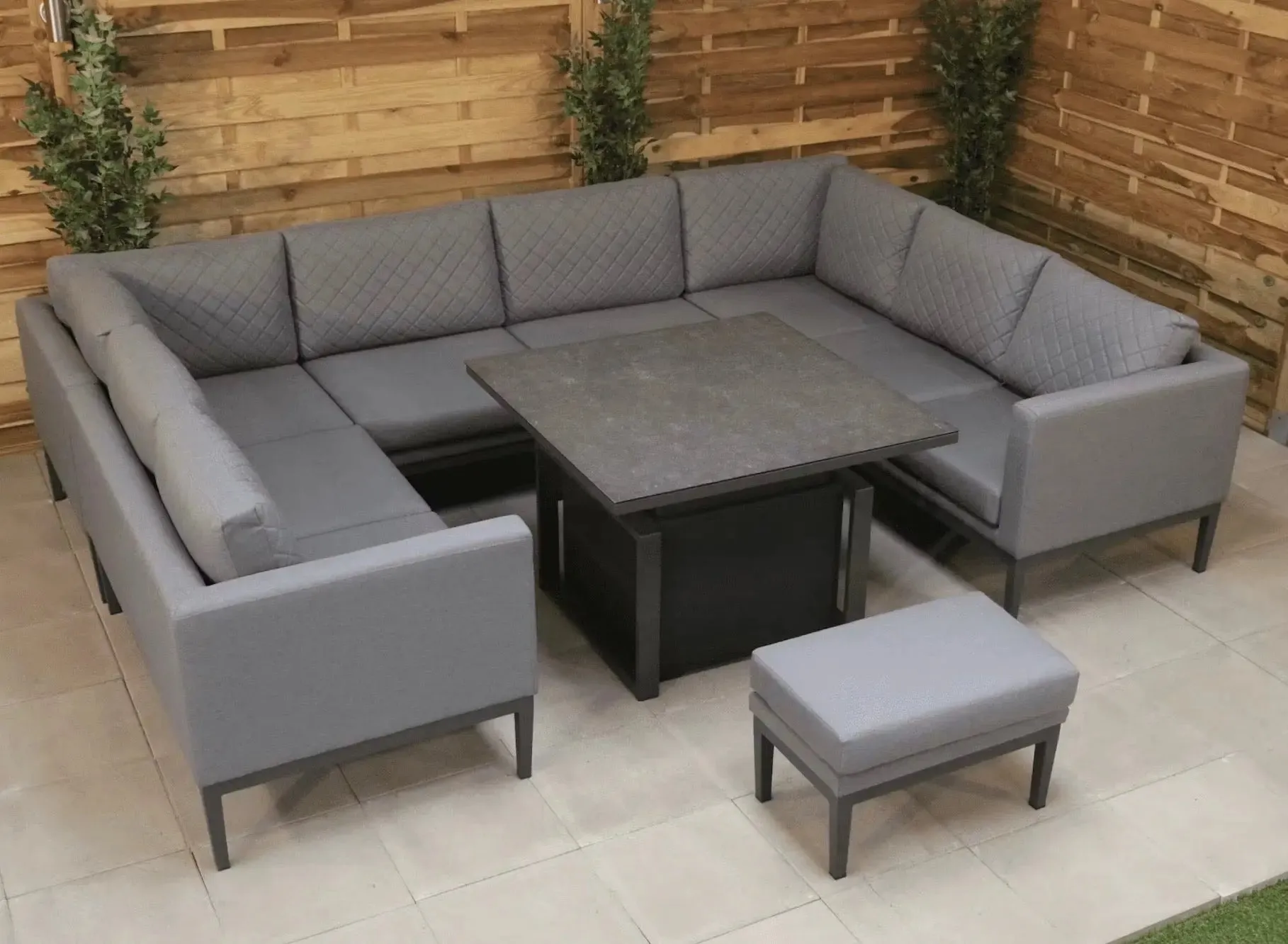 Aria Outdoor Fabric Grande Rise and Fall Casual Dining Set