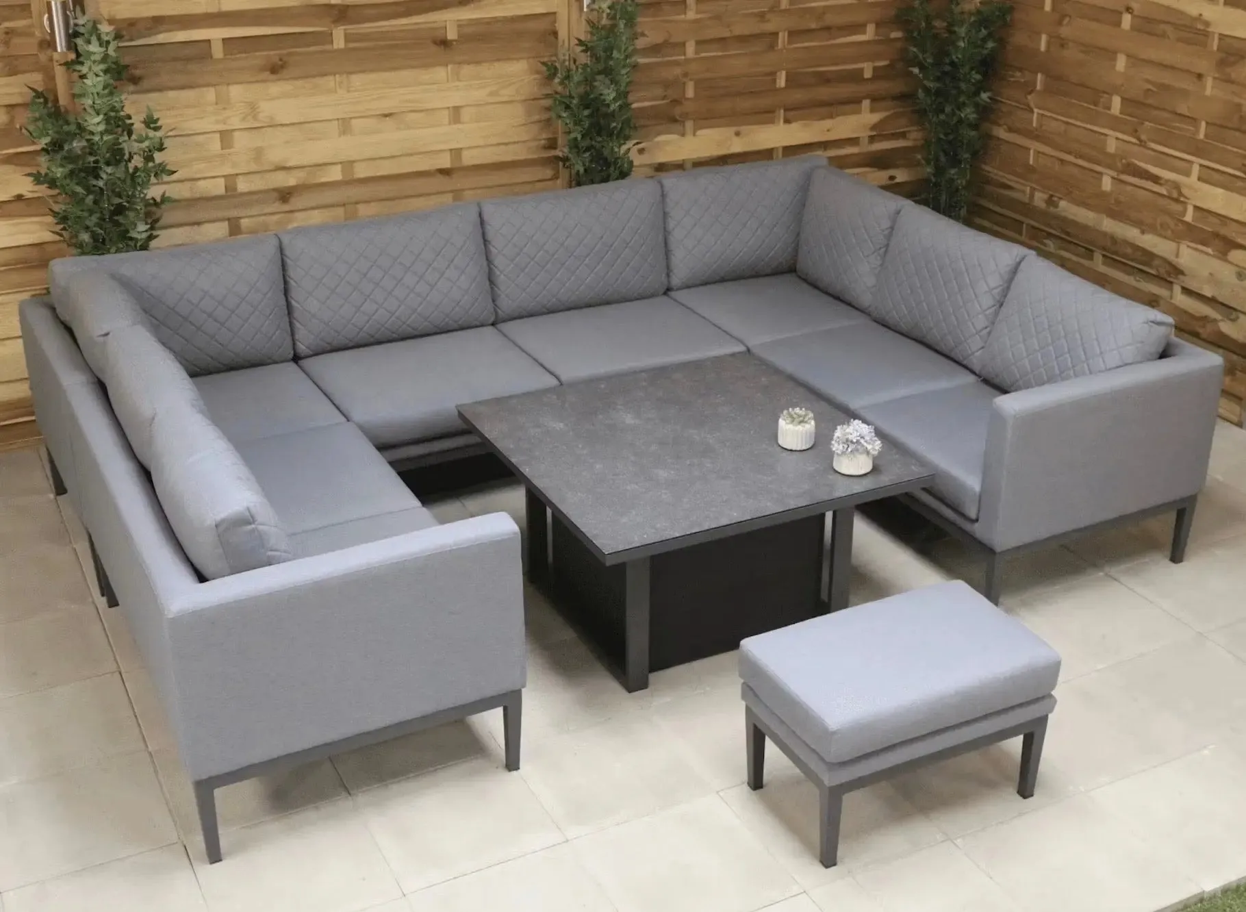 Aria Outdoor Fabric Grande Rise and Fall Casual Dining Set