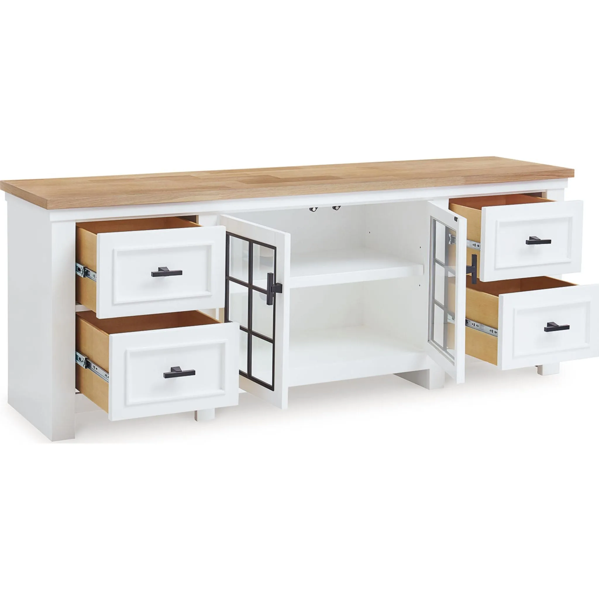 Ashbryn TV Stand - White/Natural