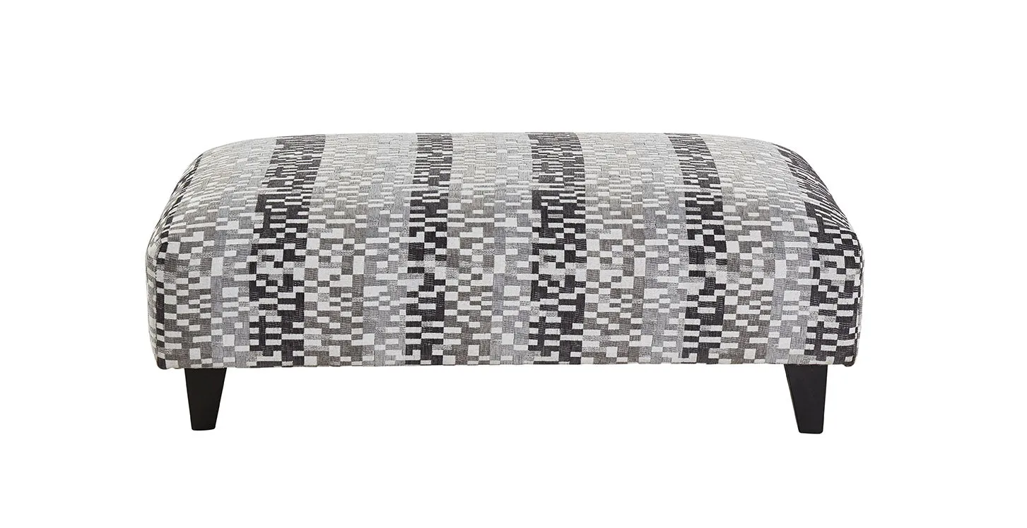 Ashley Empress Black /Tetris Grey Footstool by Red Rose