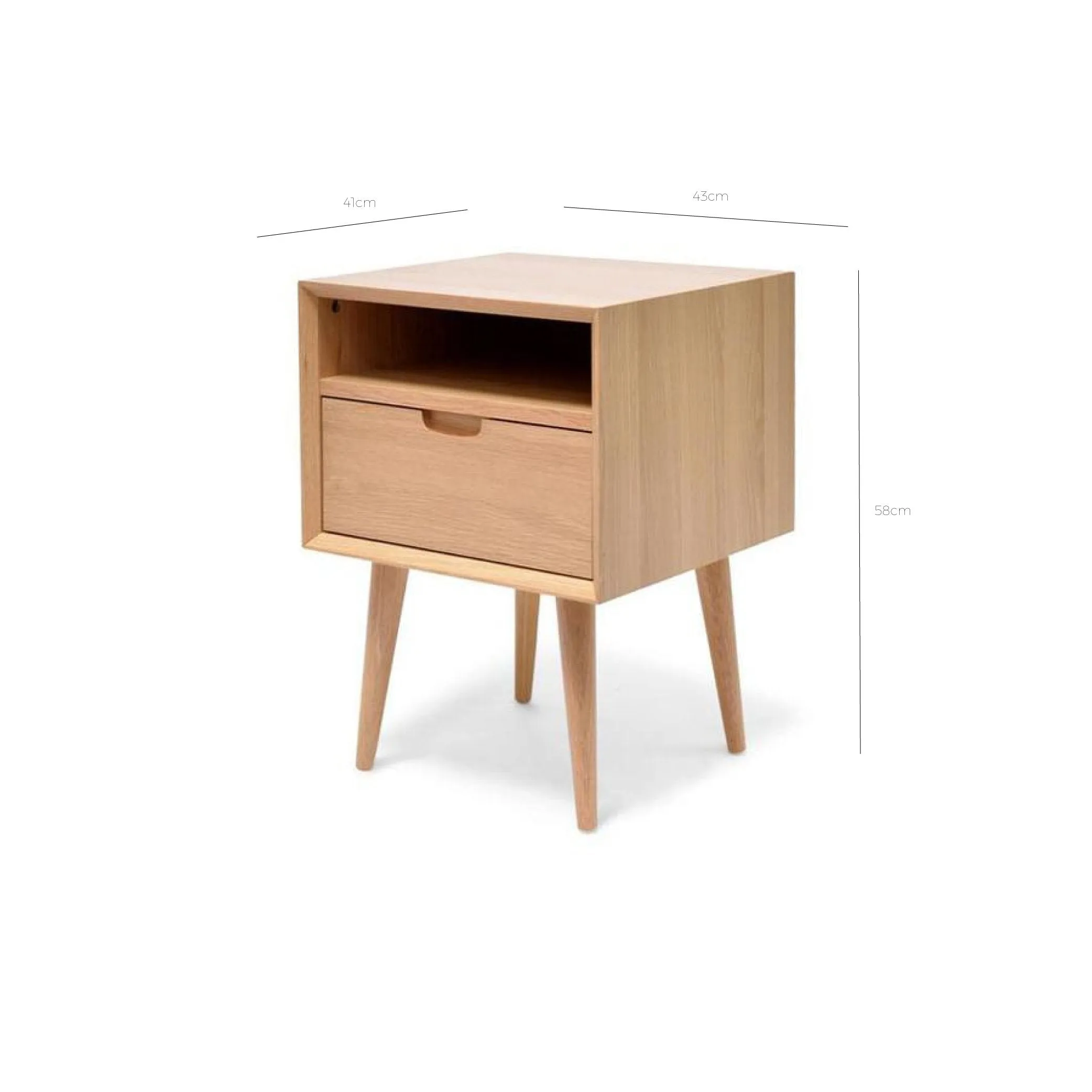 Asta SQ Wooden Bedside Table