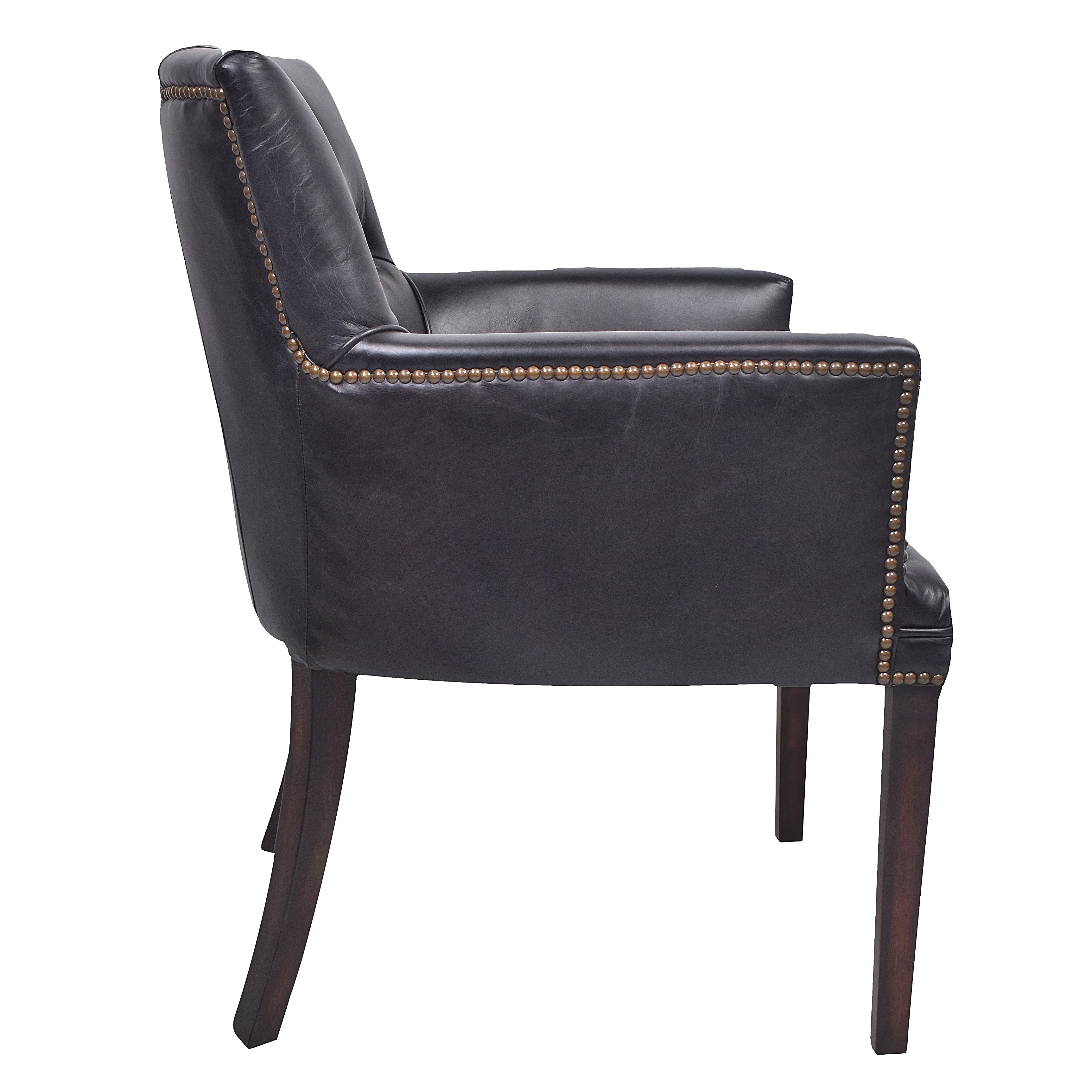 Ballard Leather Chair in Worn Coal