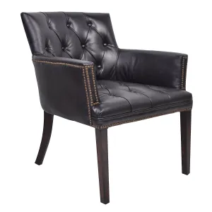 Ballard Leather Chair in Worn Coal