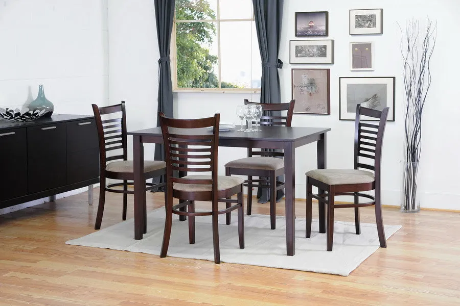 Baxton Studio Cathy Brown Wood Modern 5 Piece Dining Set