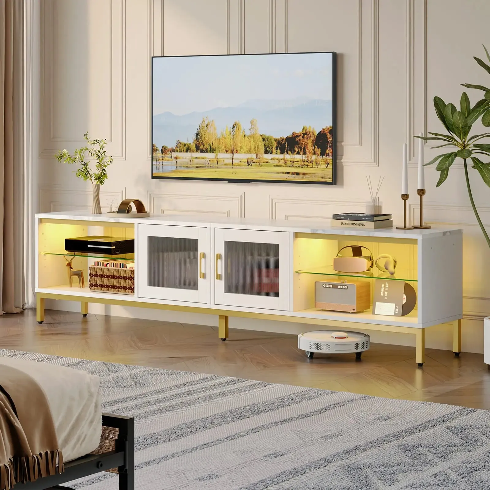 Bestier 80 Inch Modern TV Stand for Living Room