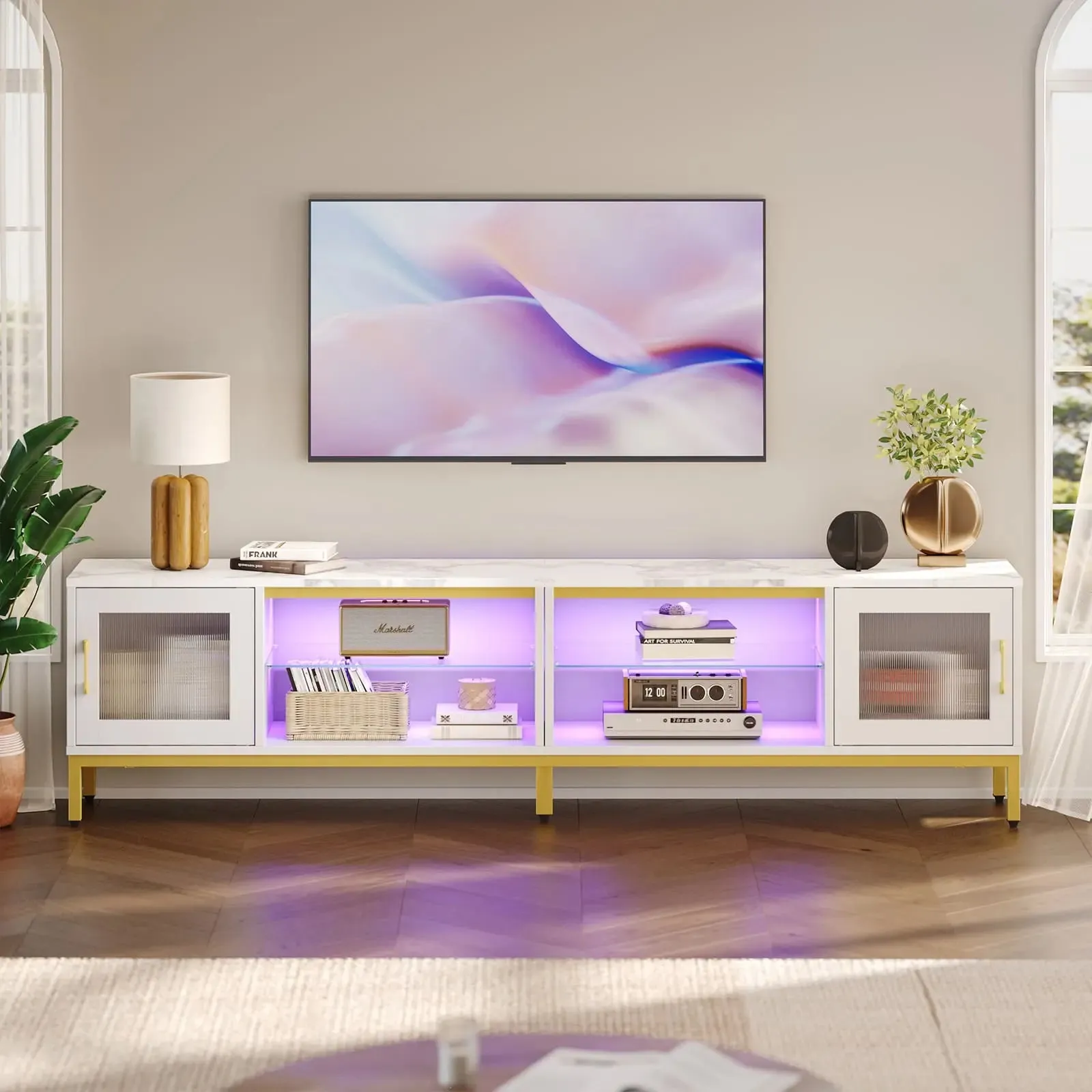 Bestier 80 Inch Modern TV Stand for Living Room