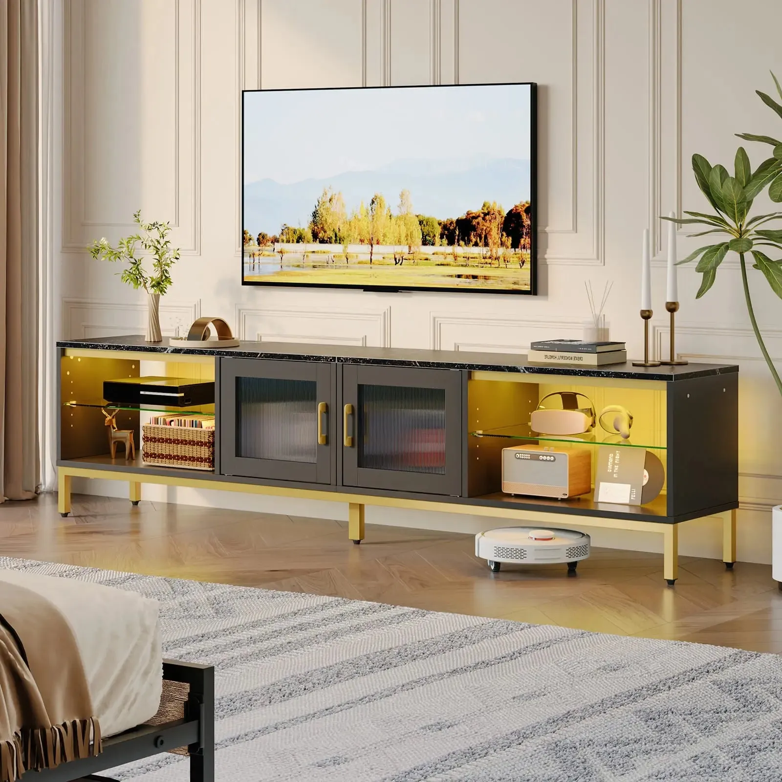 Bestier 80 Inch Modern TV Stand for Living Room