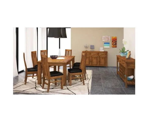 Birdsville PU Seat Dining Chair Set of 2 Solid Ash Wood Dining Furniture -Brown